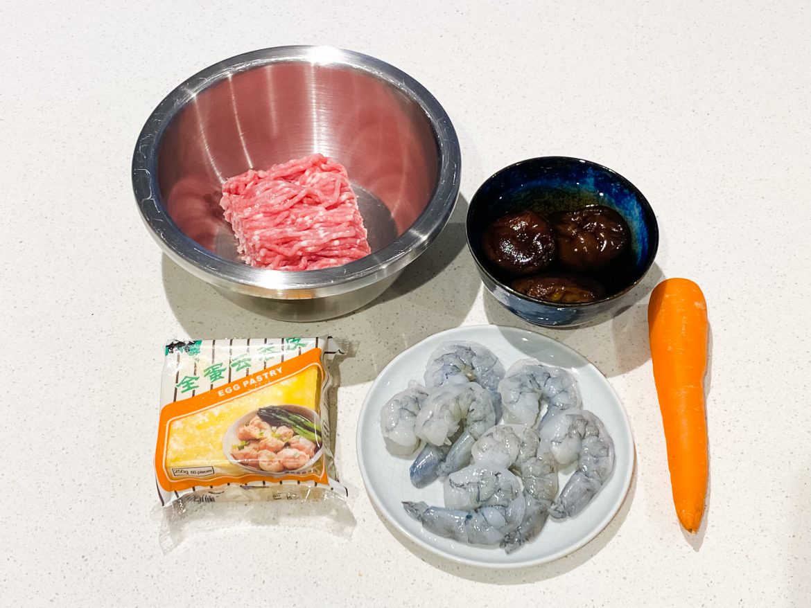 冬菇豬肉燒賣材料
